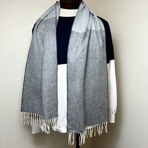Agnona $650 NWOT Angora Wool Cashmere Scarf Shawl w/ Fringe 11.5" x‎ 62" Italy